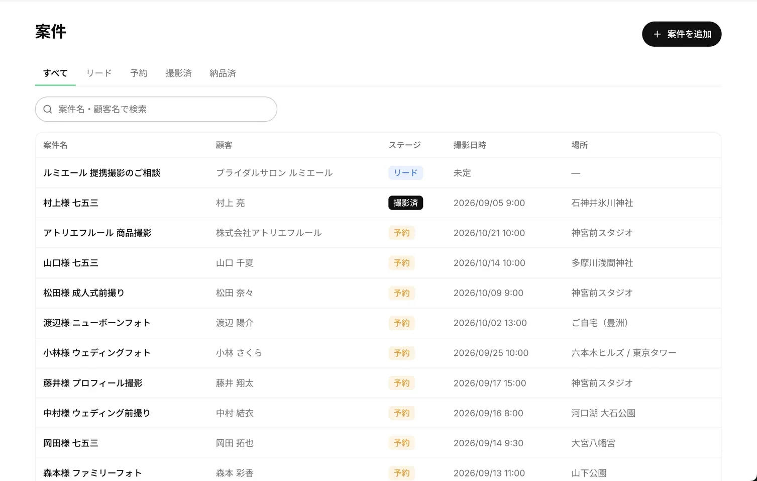 パソコンで開いた Totteko の案件一覧